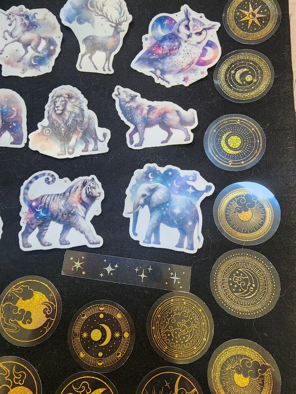 50 Assorted Animal & Celestial Stickers